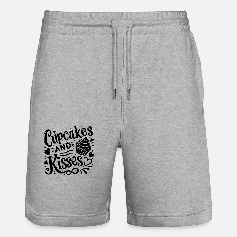 Cupcakes et bisous - Short de jogging bio TRAINER Stanley/Stella unisexe - gris chiné