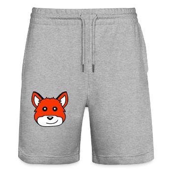 Fuchs Rotfuchs Wildes Tier Schlauer Wald Bewohner - Stanley/Stella Unisex Bio Joggingshorts Trainer  - Grau meliert - Vorne - Nik (191cm) & Marisol (170cm)