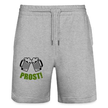 Beer Cheers - Stanley/Stella Trainer Unisex Organic Jogging Shorts - heather grey - Front - Nik (191cm) & Marisol (170cm)