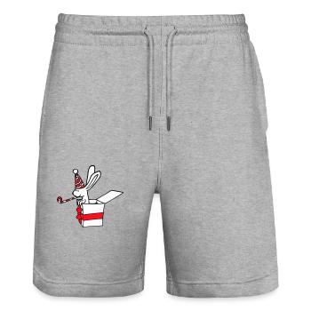 Hase Geburtstag Jahre alt Geschenk Tröte Party Hut - Stanley/Stella Unisex Bio Joggingshorts Trainer  - Grau meliert - Vorne - Nik (191cm) & Marisol (170cm)