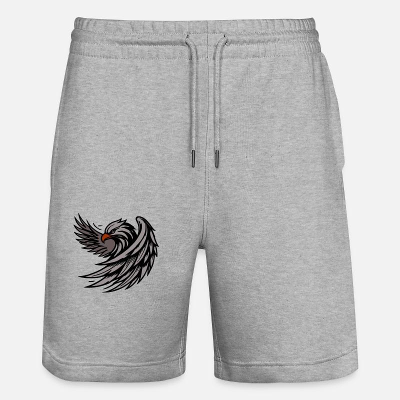 Powerful Eagle - Stanley/Stella Trainer Unisex Organic Jogging Shorts - heather grey