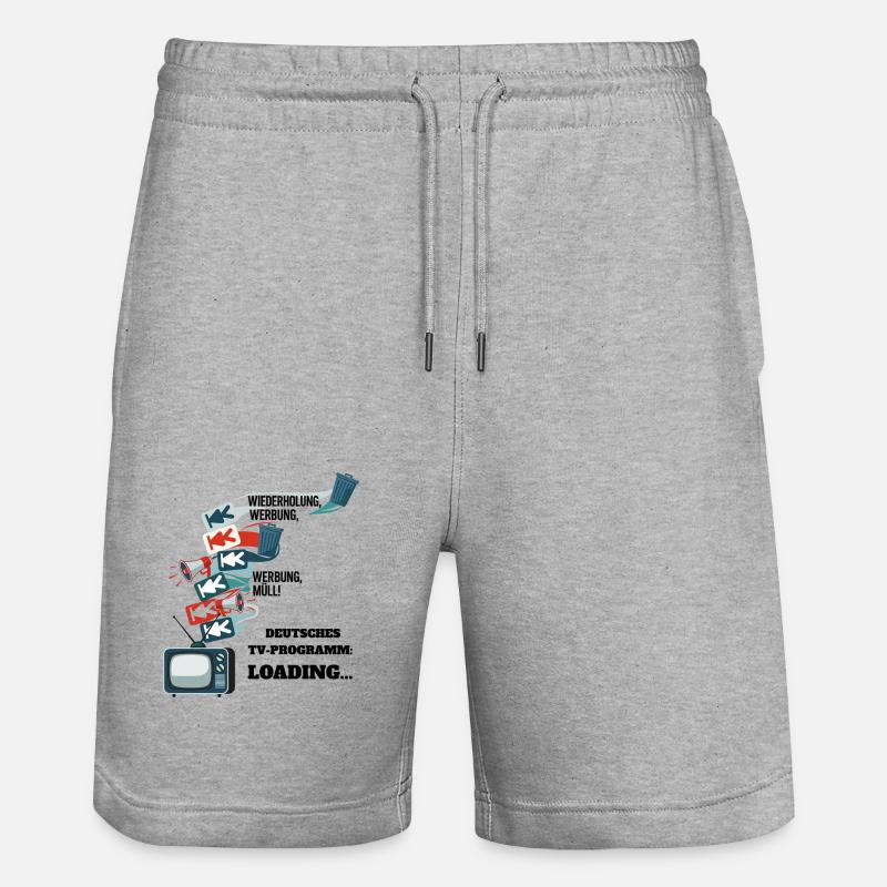 German TV Program: Loading... - Stanley/Stella Trainer Unisex Organic Jogging Shorts - heather grey