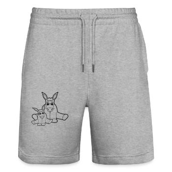 offspring young mum dad small baby sweet cute - Stanley/Stella Trainer Unisex Organic Jogging Shorts - heather grey - Front - Nik (191cm) & Marisol (170cm)