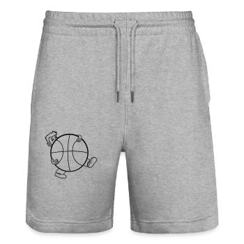 sport basketball club giant basket throw ball b - Stanley/Stella Trainer Unisex Organic Jogging Shorts - heather grey - Front - Nik (191cm) & Marisol (170cm)