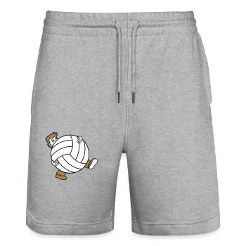 huge volleyball sport club ball ball wear s - Stanley/Stella Trainer Unisex Organic Jogging Shorts - heather grey - Front - Nik (191cm) & Marisol (170cm)