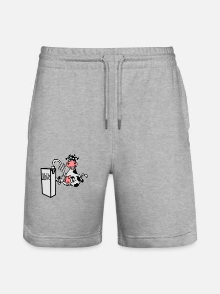 milkcow - Stanley/Stella Trainer Unisex Organic Jogging Shorts - heather grey