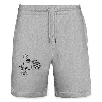 motocross - Stanley/Stella Unisex Bio Joggingshorts Trainer  - Grau meliert - Vorne - Nik (191cm) & Marisol (170cm)