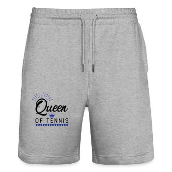 tennis - Stanley/Stella Trainer Unisex Organic Jogging Shorts - heather grey - Front - Nik (191cm) & Marisol (170cm)