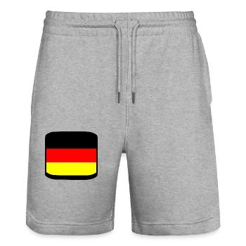Allemagne - Short de jogging bio TRAINER Stanley/Stella unisexe - gris chiné - Devant - Nik (191cm) & Marisol (170cm)