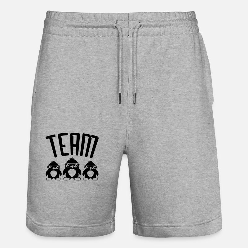 Cool Pinguine Logo - Stanley/Stella Unisex Bio Joggingshorts Trainer  - Grau meliert