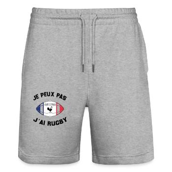 Je Peux Pas J'ai Rugby - Short de jogging bio TRAINER Stanley/Stella unisexe - gris chiné - Devant - Nik (191cm) & Marisol (170cm)