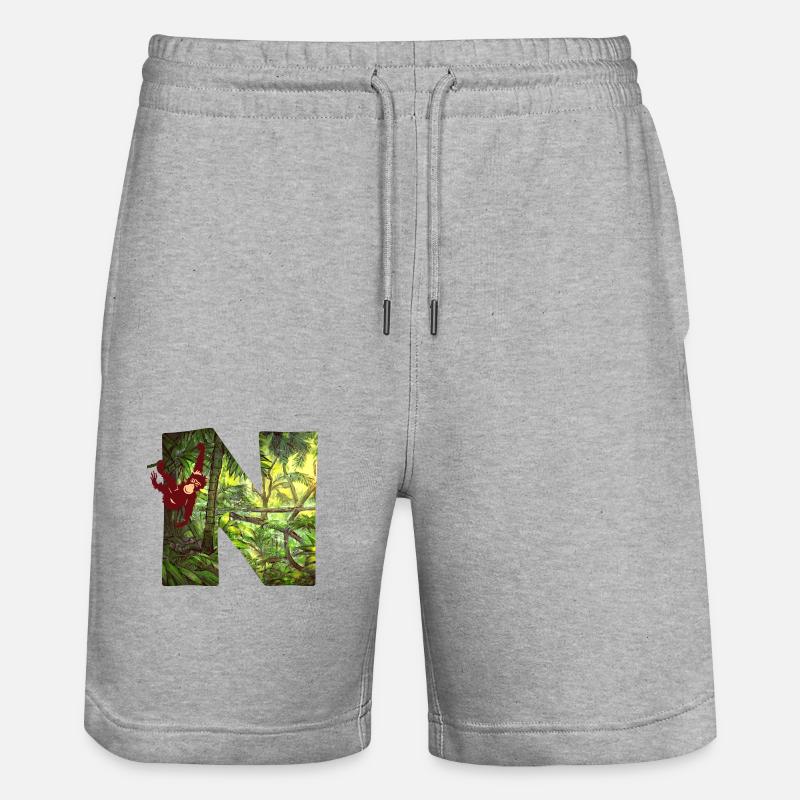 jungle avec affe n - Short de jogging bio TRAINER Stanley/Stella unisexe - gris chiné