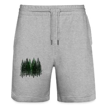Fir Autumn October Winter Nature Wilderness Environment - Stanley/Stella Trainer Unisex Organic Jogging Shorts - heather grey - Front - Nik (191cm) & Marisol (170cm)