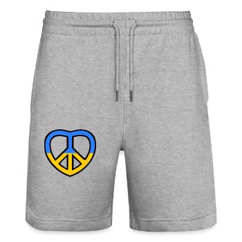 Ukraine - Stanley/Stella Unisex Bio Joggingshorts Trainer  - Grau meliert - Vorne - Nik (191cm) & Marisol (170cm)
