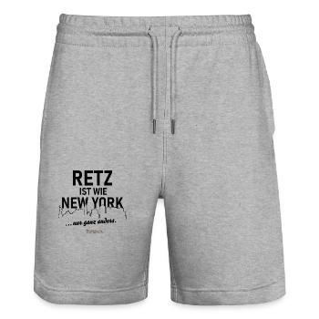 Retz Stadt Österreich ist wie New York - Stanley/Stella Unisex Bio Joggingshorts Trainer  - Grau meliert - Vorne - Nik (191cm) & Marisol (170cm)