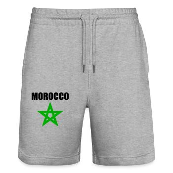 Maroc - Short de jogging bio TRAINER Stanley/Stella unisexe - gris chiné - Devant - Nik (191cm) & Marisol (170cm)