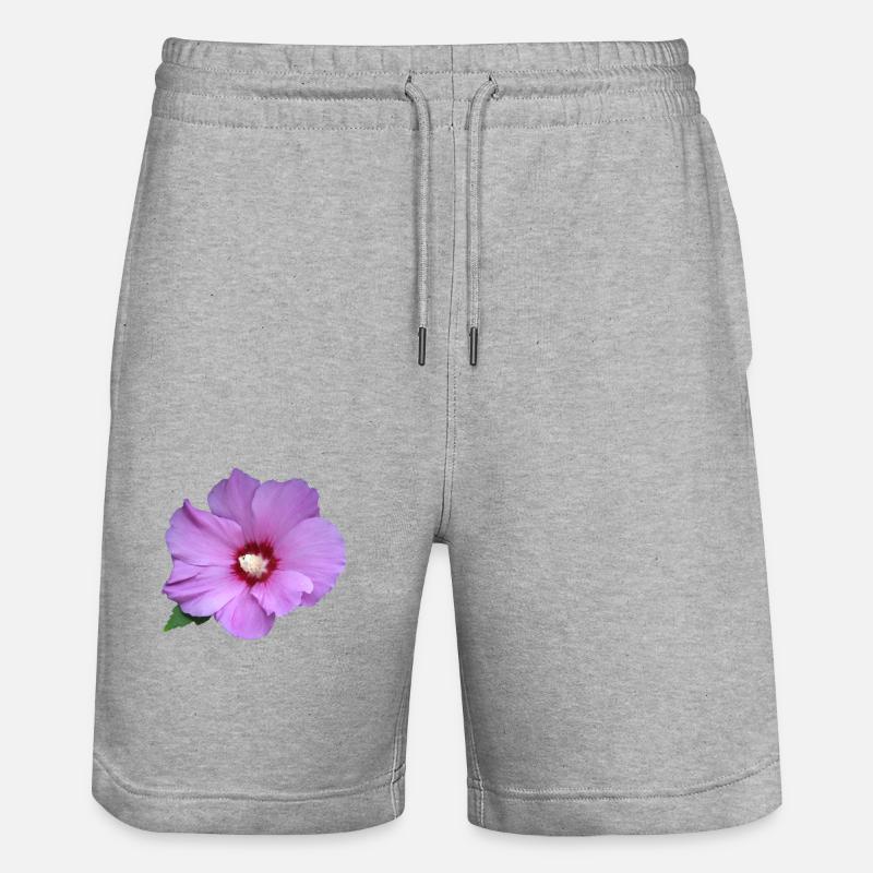 Rose rosa Blume Roseneibisch - Stanley/Stella Unisex Bio Joggingshorts Trainer  - Grau meliert