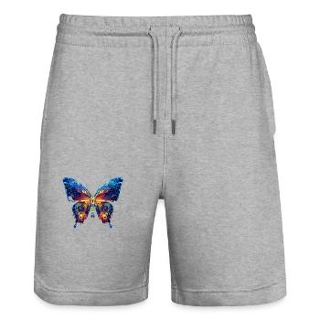 electric butterfly - Stanley/Stella Unisex Bio Joggingshorts Trainer  - Grau meliert - Vorne - Nik (191cm) & Marisol (170cm)