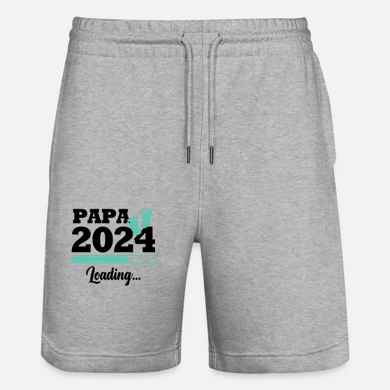Papa 2024 loading - Short de jogging bio TRAINER Stanley/Stella unisexe - gris chiné