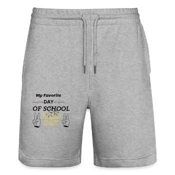 Field Trips Are My Favorite - Short de jogging bio TRAINER Stanley/Stella unisexe - gris chiné - Devant - Nik (191cm) & Marisol (170cm)