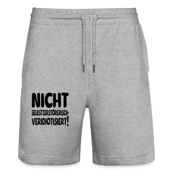 nicht selbstzerstörerisch - Stanley/Stella Unisex Bio Joggingshorts Trainer  - Grau meliert - Vorne - Nik (191cm) & Marisol (170cm)