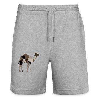 Chameau - Short de jogging bio TRAINER Stanley/Stella unisexe - gris chiné - Devant - Nik (191cm) & Marisol (170cm)