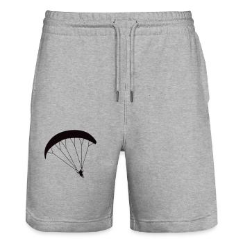 Gleitschirmflieger Siluette - Stanley/Stella Unisex Bio Joggingshorts Trainer  - Grau meliert - Vorne - Nik (191cm) & Marisol (170cm)