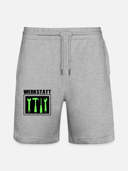werkzeug werkstatt 02 - Stanley/Stella Unisex Bio Joggingshorts Trainer - Grau meliert