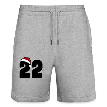 22 Number Christmas - Stanley/Stella Trainer Unisex Organic Jogging Shorts - heather grey - Front - Nik (191cm) & Marisol (170cm)