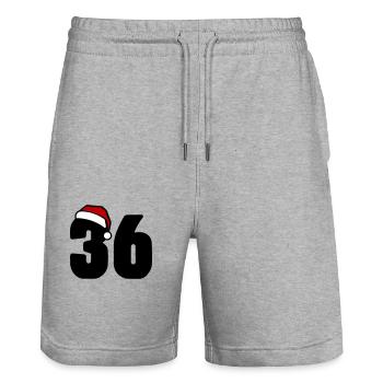 36 Number Christmas - Stanley/Stella Trainer Unisex Organic Jogging Shorts - heather grey - Front - Nik (191cm) & Marisol (170cm)