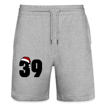 39 Number Christmas - Stanley/Stella Trainer Unisex Organic Jogging Shorts - heather grey - Front - Nik (191cm) & Marisol (170cm)