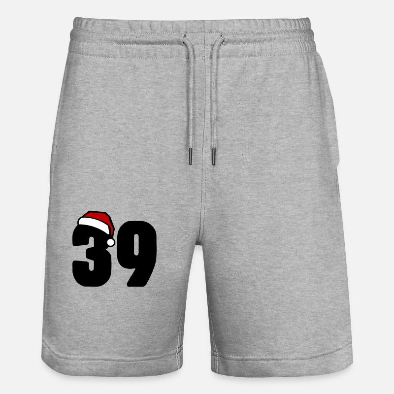 39 Numéro Noël - Short de jogging bio TRAINER Stanley/Stella unisexe - gris chiné