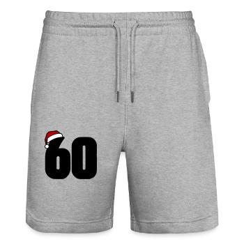 60 Number Christmas - Stanley/Stella Trainer Unisex Organic Jogging Shorts - heather grey - Front - Nik (191cm) & Marisol (170cm)