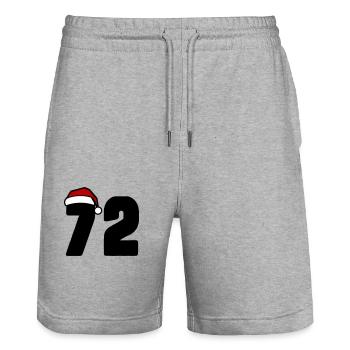 72 Zahl Weihnachten - Stanley/Stella Unisex Bio Joggingshorts Trainer  - Grau meliert - Vorne - Nik (191cm) & Marisol (170cm)