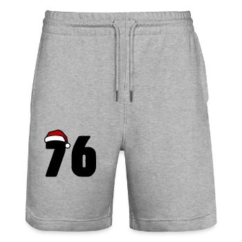 76 Zahl Weihnachten - Stanley/Stella Unisex Bio Joggingshorts Trainer  - Grau meliert - Vorne - Nik (191cm) & Marisol (170cm)