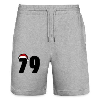 79 Zahl Weihnachten - Stanley/Stella Unisex Bio Joggingshorts Trainer  - Grau meliert - Vorne - Nik (191cm) & Marisol (170cm)