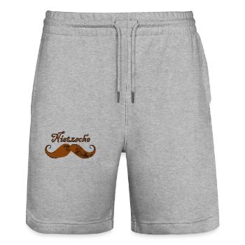 Nietzsche - Stanley/Stella Trainer Unisex Organic Jogging Shorts - heather grey - Front - Nik (191cm) & Marisol (170cm)