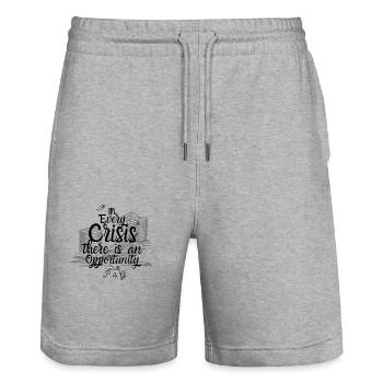 P.A.G Collection №2 - Stanley/Stella Unisex Bio Joggingshorts Trainer  - Grau meliert - Vorne - Nik (191cm) & Marisol (170cm)