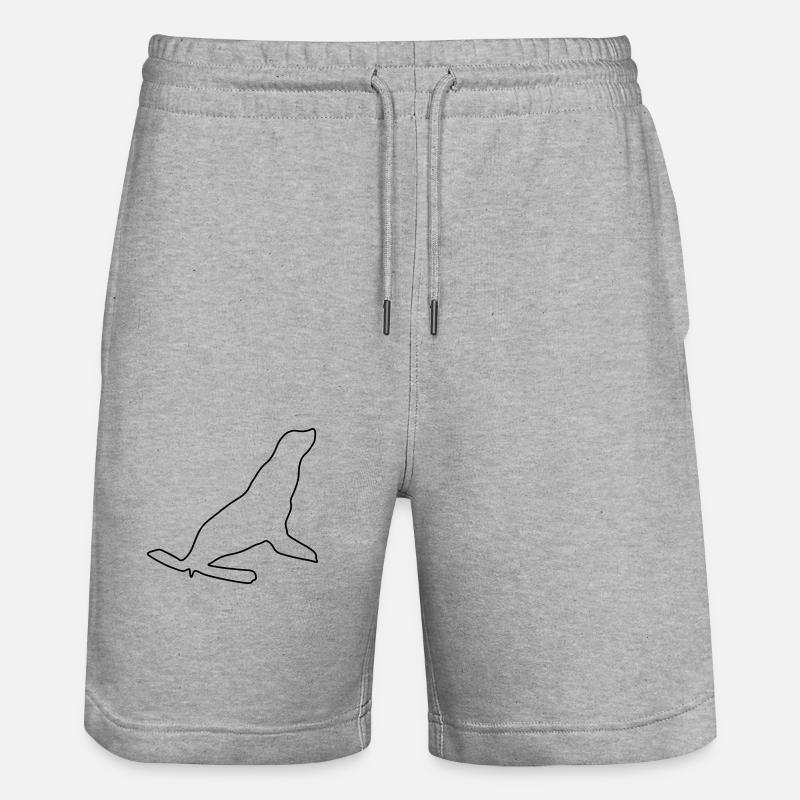 see robbe silhouette - Stanley/Stella Unisex Bio Joggingshorts Trainer  - Grau meliert
