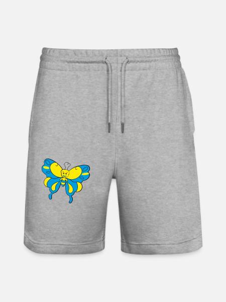 bunter Schmetterling > Vectorgraphic - Stanley/Stella Unisex Bio Joggingshorts Trainer  - Grau meliert