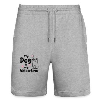My Dog is My Valentine - Stanley/Stella Unisex Bio Joggingshorts Trainer  - Grau meliert - Vorne - Nik (191cm) & Marisol (170cm)