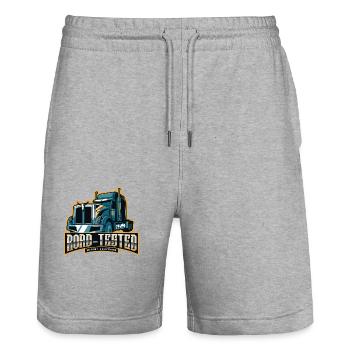 Road Tested - Stanley/Stella Trainer Unisex Organic Jogging Shorts - heather grey - Front - Nik (191cm) & Marisol (170cm)