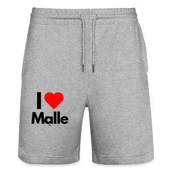 Malle I love Malle - Stanley/Stella Unisex Bio Joggingshorts Trainer  - Grau meliert - Vorne - Nik (191cm) & Marisol (170cm)