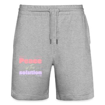 Santé mentale - Short de jogging bio TRAINER Stanley/Stella unisexe - gris chiné - Devant - Nik (191cm) & Marisol (170cm)