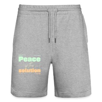 Santé mentale - Short de jogging bio TRAINER Stanley/Stella unisexe - gris chiné - Devant - Nik (191cm) & Marisol (170cm)