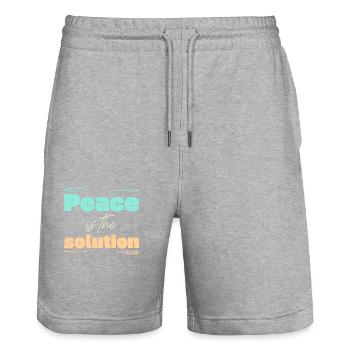 Santé mentale - Short de jogging bio TRAINER Stanley/Stella unisexe - gris chiné - Devant - Nik (191cm) & Marisol (170cm)