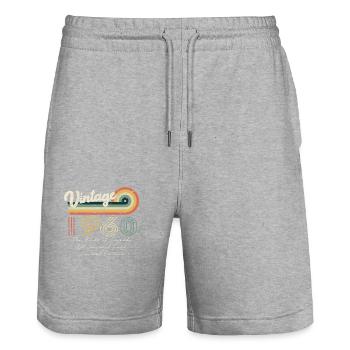 Awesome seit 1960 Jubiläum 1960 Jahrgang 196 - Stanley/Stella Unisex Bio Joggingshorts Trainer  - Grau meliert - Vorne - Nik (191cm) & Marisol (170cm)