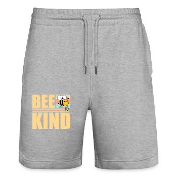 Sei nett niedlich Honig Freundlichkeit Biene Liebe inspirierend - Stanley/Stella Unisex Bio Joggingshorts Trainer  - Grau meliert - Vorne - Nik (191cm) & Marisol (170cm)