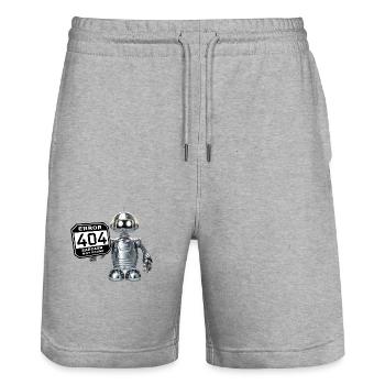 Roboter-Haltezeichen: Fehler 404 Sarkasmus nicht gefunden - Stanley/Stella Unisex Bio Joggingshorts Trainer  - Grau meliert - Vorne - Nik (191cm) & Marisol (170cm)