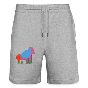 Gorilla - Stanley/Stella Unisex Bio Joggingshorts Trainer  - Grau meliert - Vorne - Nik (191cm) & Marisol (170cm)